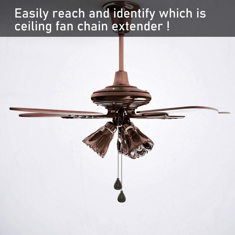 4 Pieces Ceiling Fan Pull Chain Extender Ornament 12 Inch Ceiling Pull Chain Extension Classic Drop Shaped Pendant Beaded Ball Cord for Fan light lamp decorative with Connector(Black Copper) Black Copper