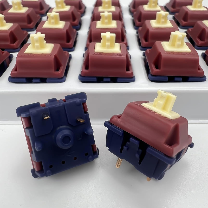 GUYEKS Gateron Quinn Keyboard Switches,Tactile 5-Pin Factory Pre-lubed 59gf Switches Suitable for MX Mechanical Gaming Keyboards(72PCS) 72PCS