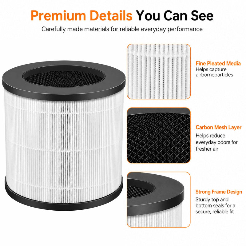 Replacement Filter for Medify MA-14 Air Purifier, 2 Pack with Brush MA14-2+1