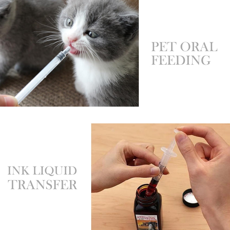 5 PCS 1ml with Cover, Plastic Syringe Small Syringe, Non-Hypodermic Syringes with Cover, with scale for Scientific Labsfor Scientific Labs, Measuring, Feeding Pets (1ml)