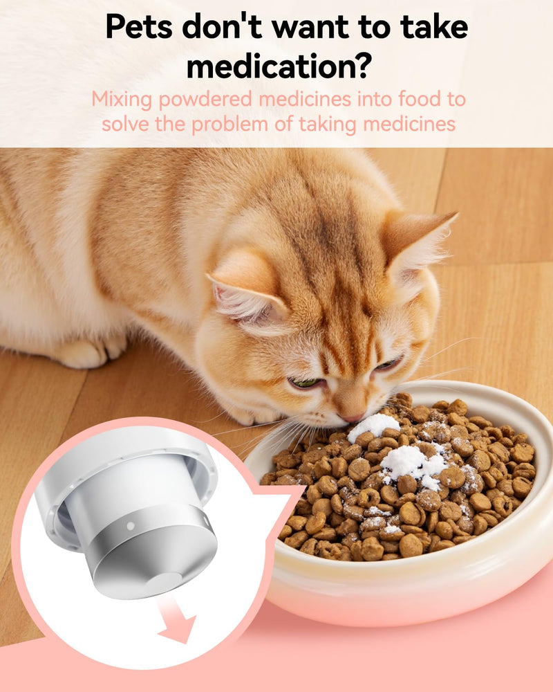 Pill Crusher Fine Powder - Cotatoc 3-in-1 Pill Crusher with Stainless Steel Grinding Pestle, Portable Pill Cutter and Crusher for Elderly and Pets (Pink) Pink