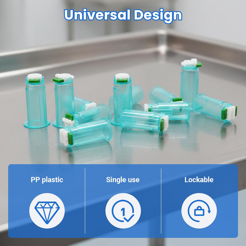 Disposable Green Needle Holder, Multi Sample Single Use Connector with Universal Fit, Pack of 100