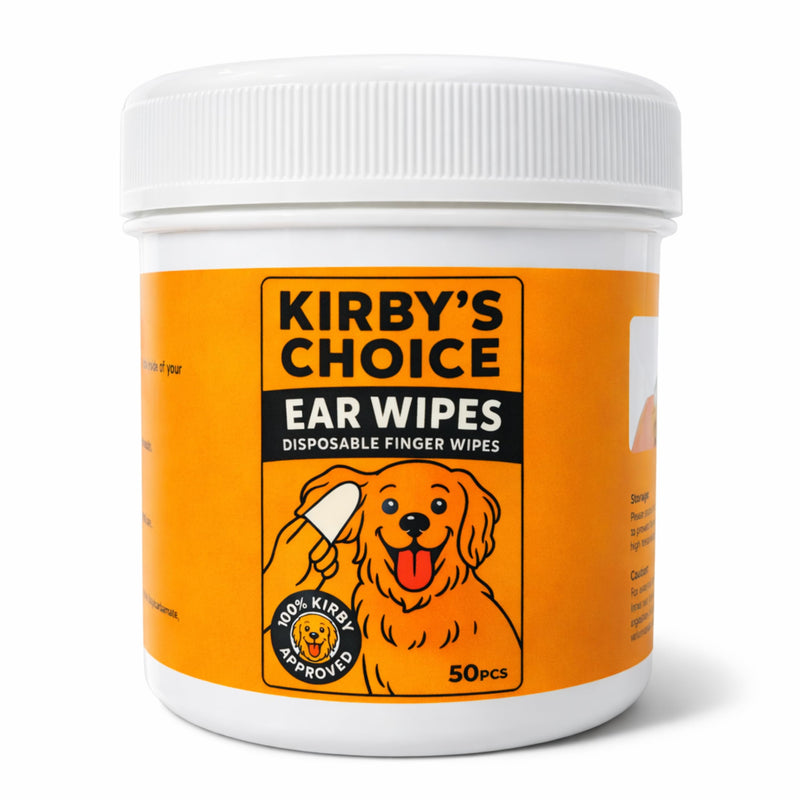 Kirby's Choice Pet Ear Wipes for Dogs & Cats – Ear Cleaning Finger Wipes to Remove Wax, Dirt & Odor, Gentle & Non-Irritating Pet Ear Cleaner, 50 Count