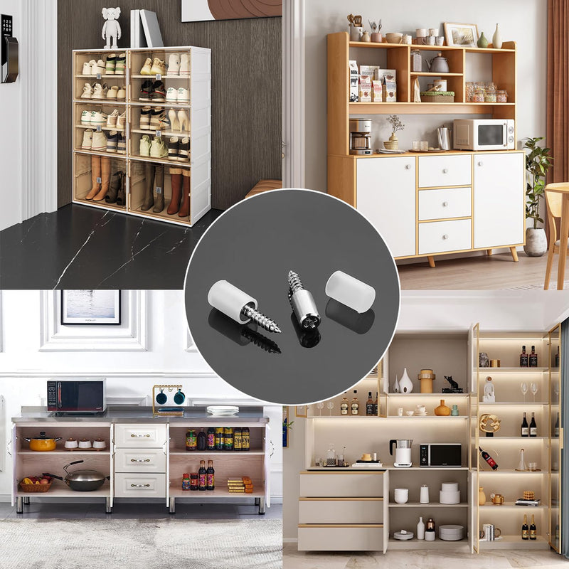 Shelf Support Pegs with Non-Slip Sleeve,Support Cabinet Shelf Pins for Kitchen Furniture & Bookcase Shelf Cabinet Closet Shelf Support (50 Pieces) 50