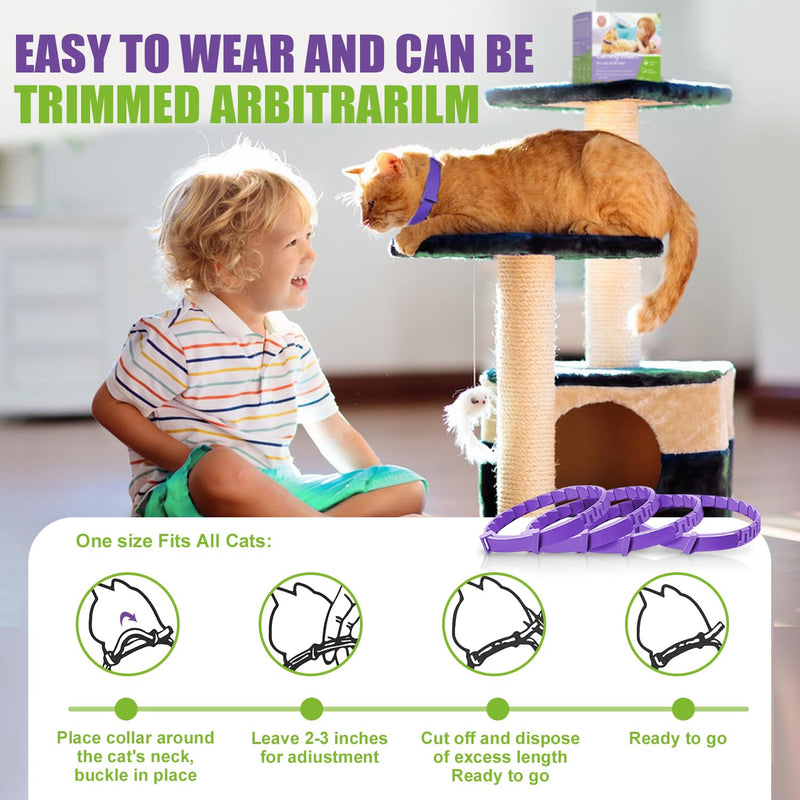 Calming Collar for Cats | Calming Cat Collars Adjustable Soother Anxiety Relief & Stress | Comfort Cat Calm Collars Water Resistant | Pheromone Collar for Cats Rapid Effect Lasts 45 Days (Purple) Purple