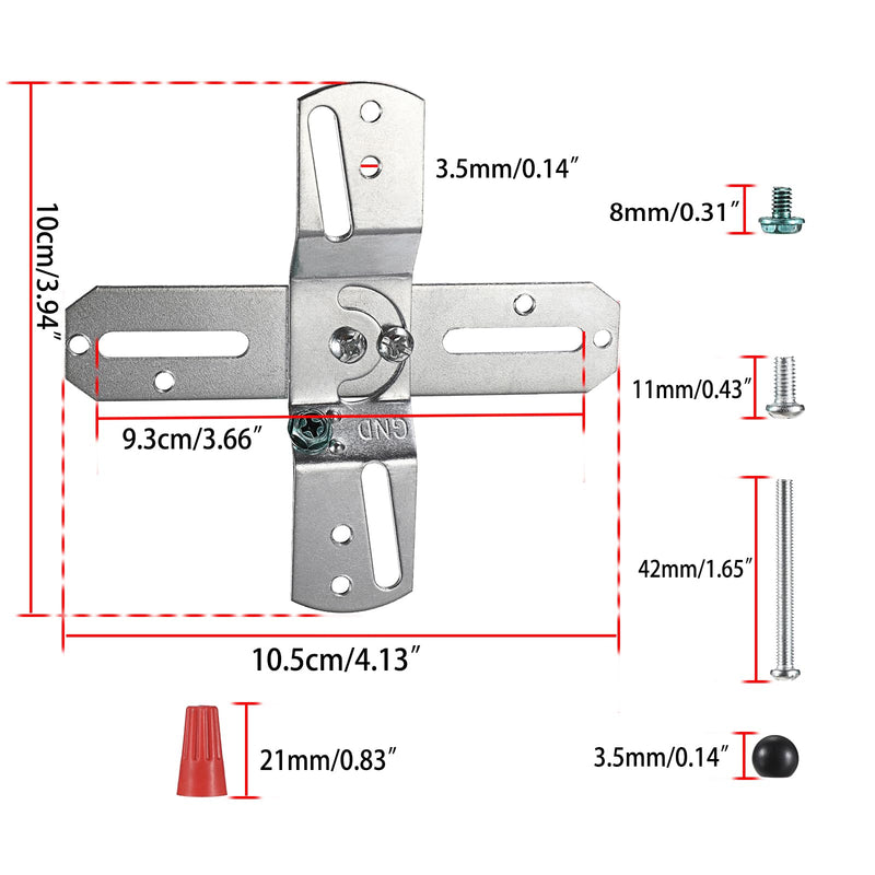OwnMy 4PCS Rotatable Light Fixture Mounting Brackets Universal Lighting Fixture Crossbars Kit, Close to Ceiling Light Fixture Plates Ceiling Fan Crossbar Mounting Brackets for Pendant Light Chandelier Cross