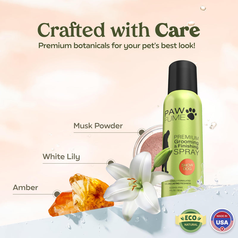 PAWFUME Grooming Dog Spray (Show Dog) + Ear Cleaner for Dogs + Moisturizing Dog Spray Lotion