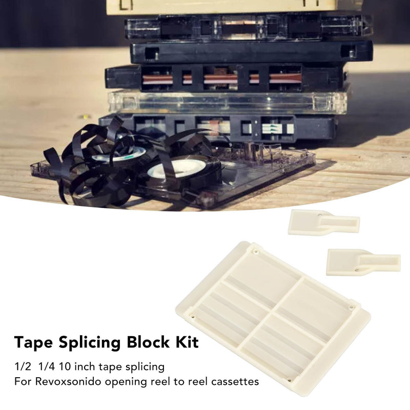Tape Splicing Set, 1/2 1/4 10 Inch, ABS Cassette Tape Splicing Set with Splicing Tape for Revoxsonido 1/4 1/2 Inch Tape
