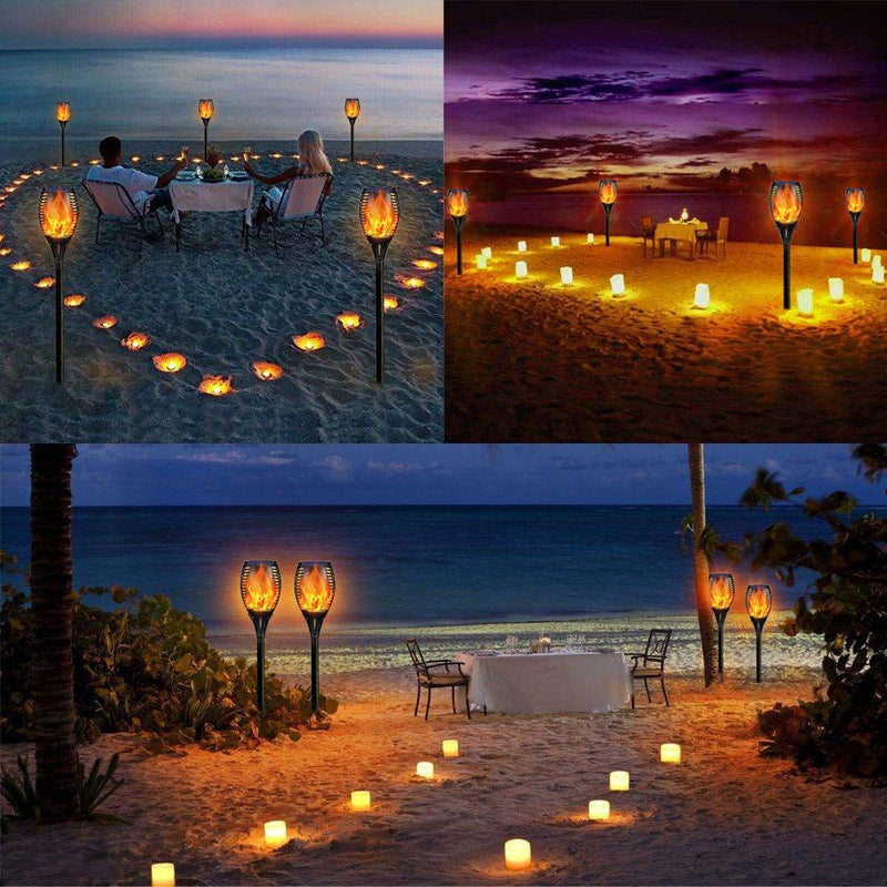 YoungPower Landscape Solar Torch Lights, Waterproof Flickering Flames Torches Lights Outdoor Flame Lights Decoration Lighting Dusk to Dawn Auto On/Off Security Light for Deck Yard Driveway, 2P 2 Pack