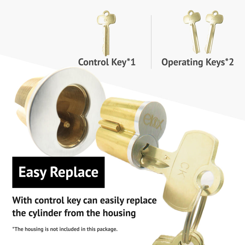 elox SFIC IC Core Cylinder Fits Stanley, Dorma Kaba, Arrows, Best, Falcon Standard, Best A Keyway,6 pins. A Pair of KA (Keyed Alike) Packed 2