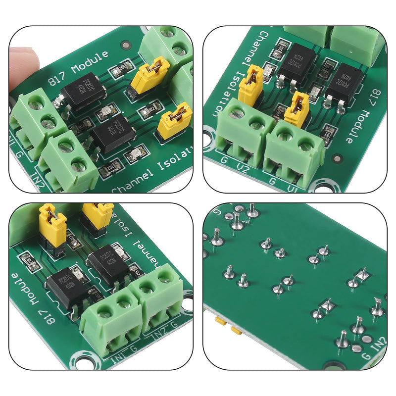 8pcs PC817 2 Channel Optocoupler Isolation Board Voltage Converter 3.6-30V Driver Photoelectric Isolated Module 817 Voltage Isolation Module