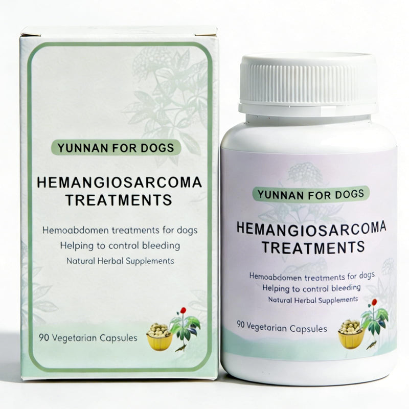 yunnan Sanqi Capsules for Dogs, Herbal Quick Stop Bleeding, Blood Support for Hemangiosarcoma, Hemoabdomen, Pericardial Effusion, Cancer Bleeding, Ulcer-Related Bleeding, Bloody Stools - 90 Capsules