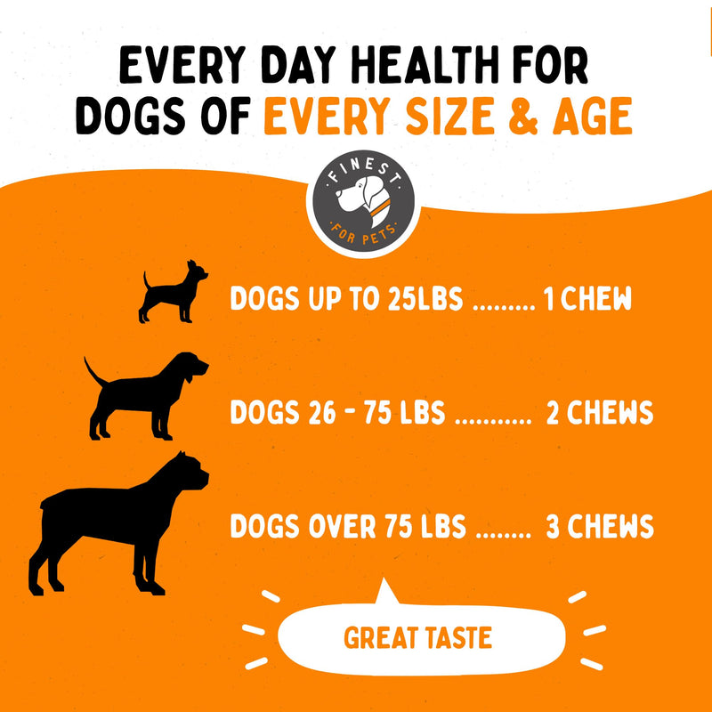 Dog Multivitamin Chewable Treats - Pet Vitamins and Supplement, 10-in-1 Multivitamin for Dogs, Supports Joints, Hip, Bowel, Muscle Health, with Glucosamine and Omega Fish Oil (120 Chews) - PawsPlanet Australia