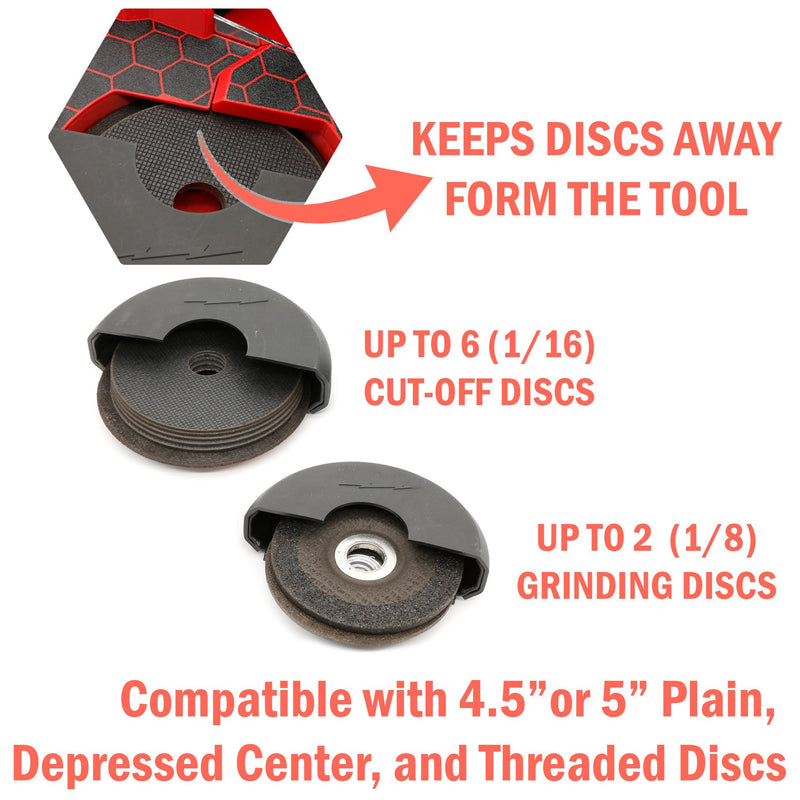 Packout Compact Tool Organizer for Milwaukee 2880-20 M18 FUEL Braking Grinder or 2686-20 M18 Brushless Cut-Off Grinder, with Storage for Accessories, Battery, and Discs — BOX AND TOOLS NOT INCLUDED