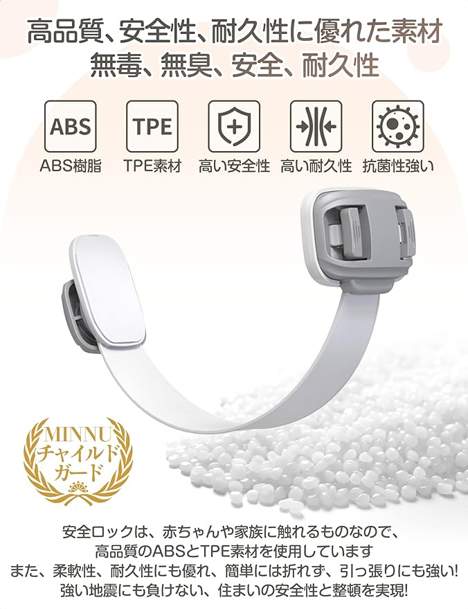 MINNU Baby Guard, Child Lock, Drawer Lock, Set of 5 Children, Safe, Removable Multipurpose Stopper, Baby Door Lock, Earthquake Prevention, Suitable for Drawers, Refrigerators, Cupboards, Doors, - NewNest Australia