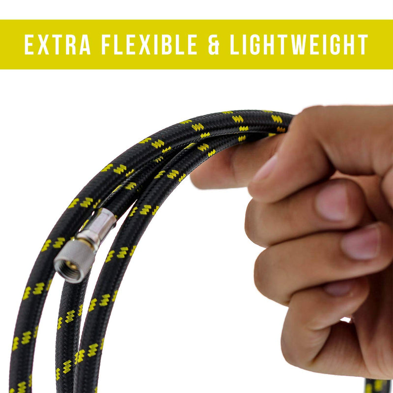Master Airbrush Premium 10 Foot Nylon Braided Airbrush Hose with Standard 1/8" Size Fittings on Both Ends (Hose Color May Vary) 10' (1/8" Fittings)