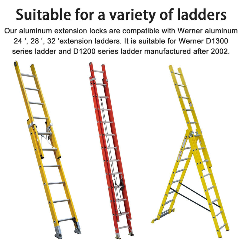 28-11 Aluminum Extension Ladder Locks for Extension Ladder Locks Compatible with Werner Aluminum 24 ft, 28 ft, 32 ft Rung Ladder Lock Kit, Extension Ladder Accessories 28-11 Lock Kit
