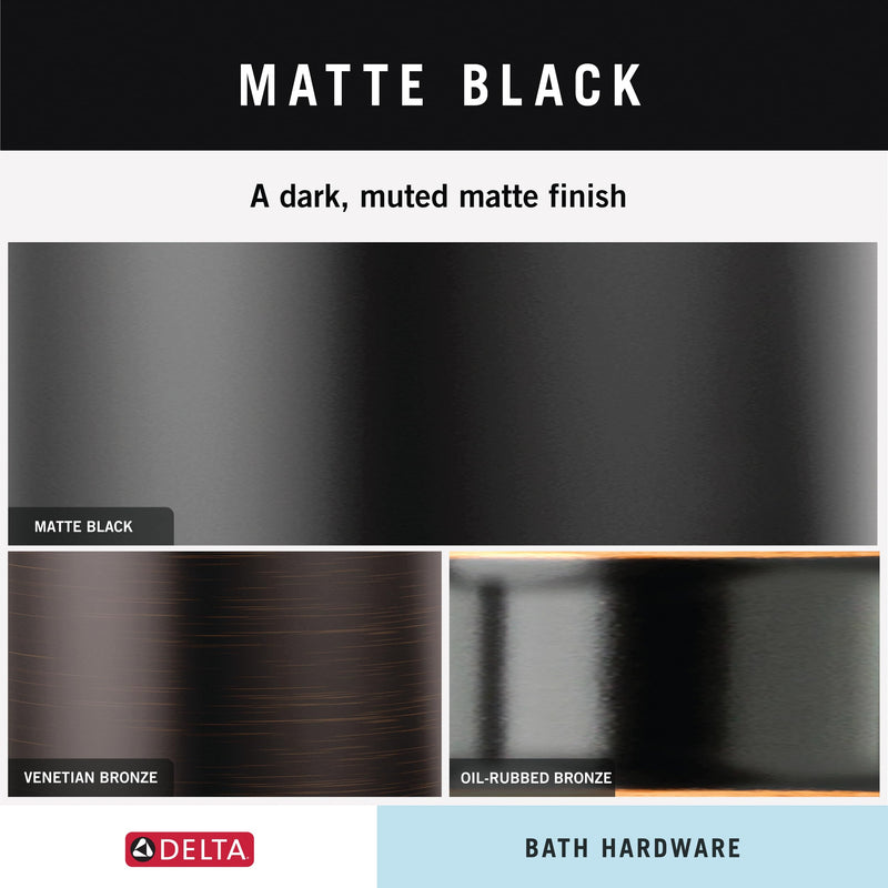 Delta Towel Rack | 18 Inch Matte Black Towel Bar for Bathroom, Kitchen | Esato Accessories