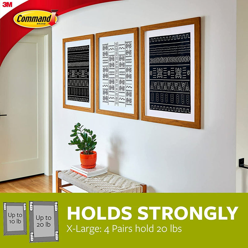 Command Strips Heavy Duty Set - Decorate Your Wall with Command Picture Hanging Strips, 20 LB XL Heavyweight Strips