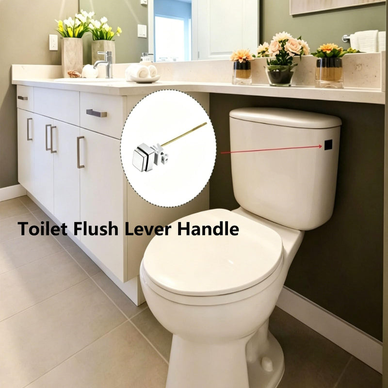 Semetall Toilet Flush Handle Side Mount Trip Lever Brass,Set of 2 | Push Button Tank Handle Replacement Fit 1.6×1.6cm