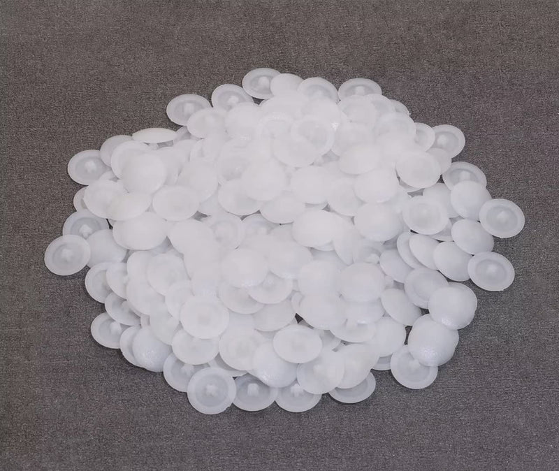 Mini Skater 200Pcs Screw Caps Plastic Self-Tapping Screw Hole Cap Covers for Diameter 7mm Flat Cross Screw Lids Furniture Fittings, (White) White