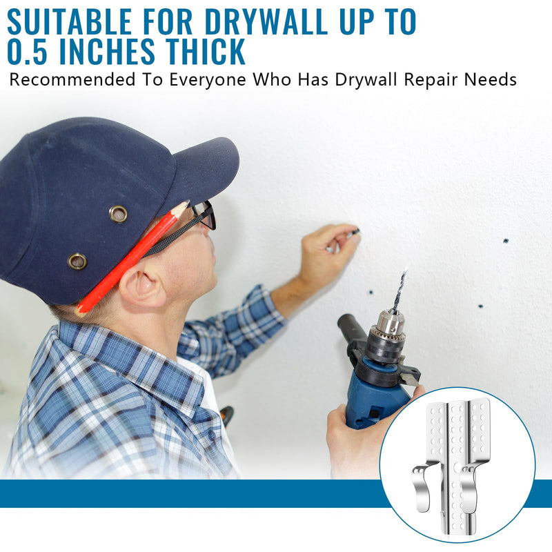 36 Pcs 1/2" Drywall Repair Clips Dry Wall Patch Kits Including 12 Drywall Repair Clips and 24 Matching Screws for Wall Hole 36
