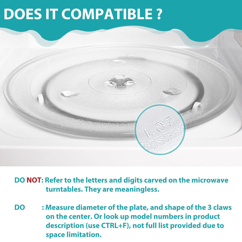 9.6" Small Microwave Glass Turntable Compatible with Panasonic F06016D00XN A06015G10XN, 9-5/8 inch Replacement Microwave Glass Plate for Insignia 252100500496, 245mm Galanz Nostalgia 9.6"
