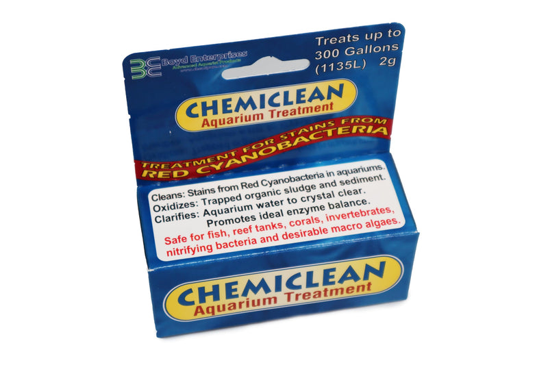 Boyd Chemiclean 2g Treats up to 300 Gallons - Effective Cyanobacteria Chemi-Clean for Marine & Freshwater Aquariums, Safe for Fish, Corals & Invertebrates