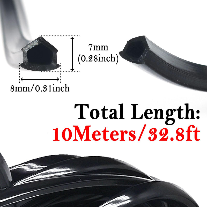 10Meters/32ft 6mm Aluminum Extrusion Slot Cover Soft Cover Seal Strip for 2020 Aluminum Extrusion Profile European Standard Anodized Linear Rail(Black) Black 10Meters