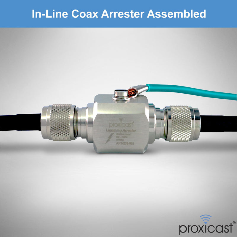 Proxicast Coaxial Lightning Arrester/Suppressor with UHF SO-239 Female Connectors - Pro-Grade Coax Cable Surge Protector for RF, HF, VHF, UHF, CB, Ham, Two-Way Radio and Other Antennas (ANT-233-002) UHF-Female/UHF-Female