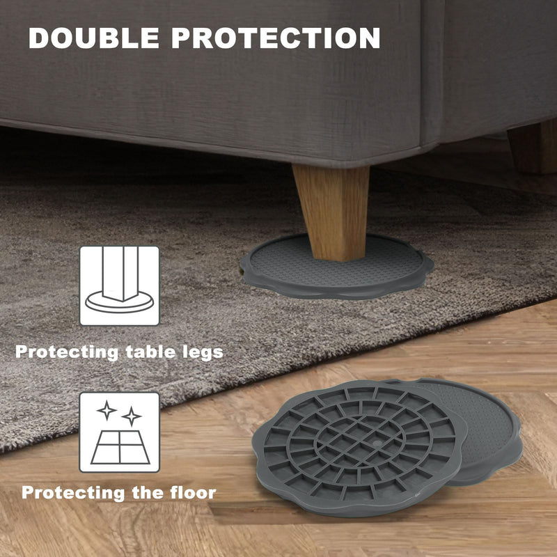 Furniture Pads for Camping Chairs Anti-Sinking Outdoor Furniture Cups Chair Leg Protectors for Sand, Lawn or Soft Ground (8, Grey, 5.35 in) 8