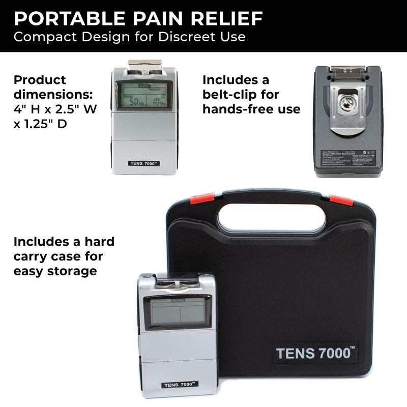 TENS 7000 Rechargeable Tens Unit Muscle Stimulator, Back Pain Relief, 4 Electrodes/Unit Pads, Period Pain Simulator, Muscle Recovery & Growth, Stim Machine, Electrotherapy, TENS Machine PROFESSIONAL_HEALTHCARE