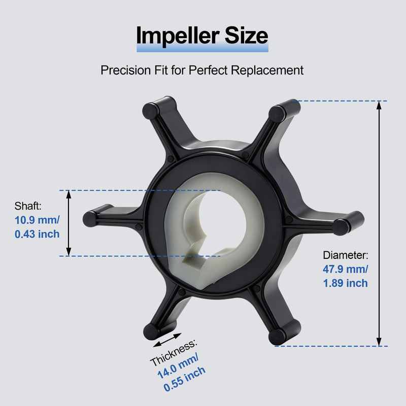 MARKGOO Water Pump Impeller 382221 0382221 Replacement for Evinrude Johnson OMC BRP Outboard Motor 1.5HP 2HP 4 HP 6HP Boat Accessories Engine Parts 766433 0766433