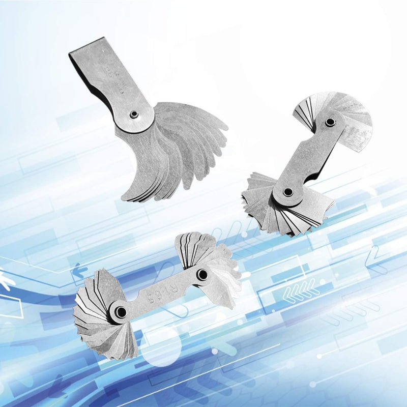 5Pcs Stainless Steel Radius Gauge, Portable Concave Convex External Internal Arc Measuring Tool Radius Fillet Gauge Set R0.3-1.5mm/ R1-6.5mm/ R7-14.5mm/ R15-25mm/ R25-50mm