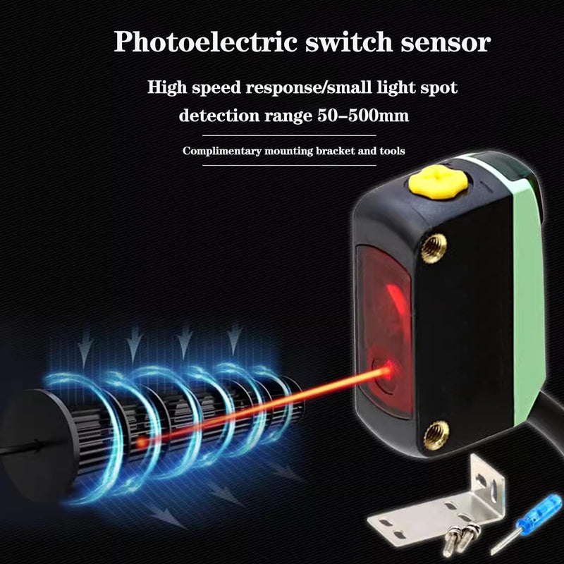 BGX-35N NPN Photoelectric Sensor,Diffuse Reflective Spot Size 2MM Sensor,LED Display Light Detection Distance 400MM BGX-35N (NPN)