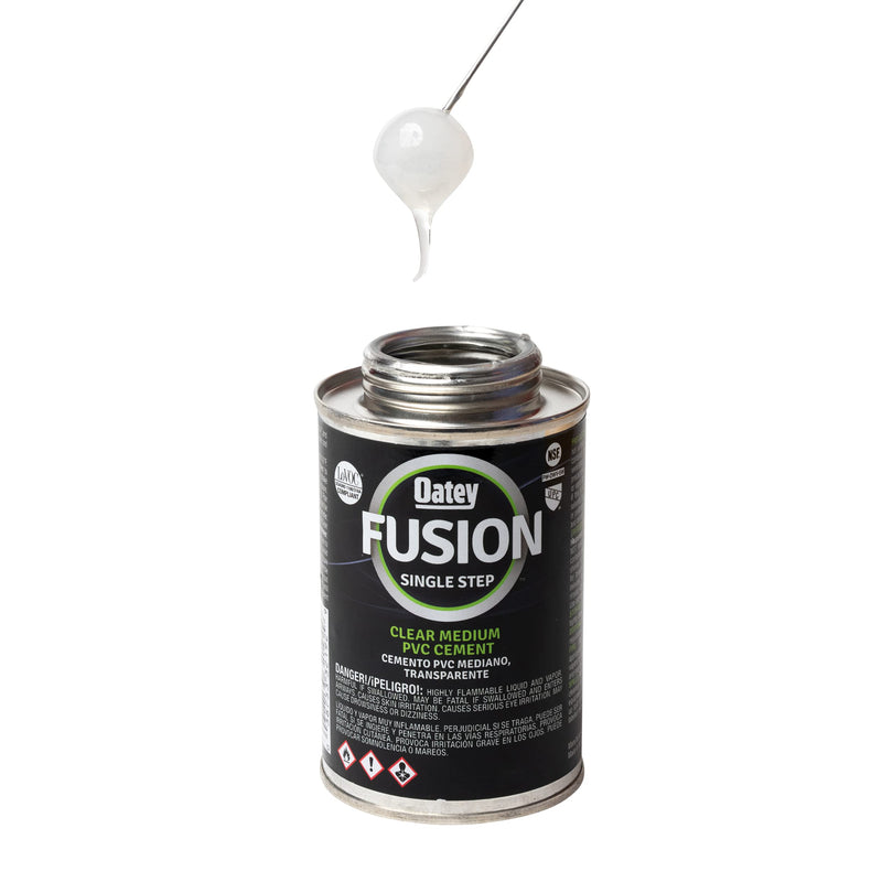 Oatey 32192 Fusion One-Step Self-Priming Medium-Bodied PVC Cement, 10 oz, Clear