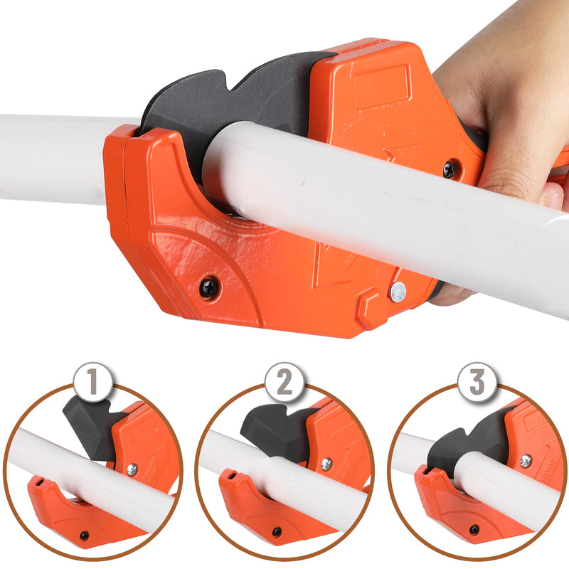 Bates- PVC Pipe Cutter, Cuts up to 2-1/2", Orange Ratcheting PVC Pipe Cutter Tool, Pipe Cutters PVC Pipe Shears, Plastic Pipe Cutter, PEX Pipe Cutter, PVC Cutter Tool, PVC Ratchet Cutter