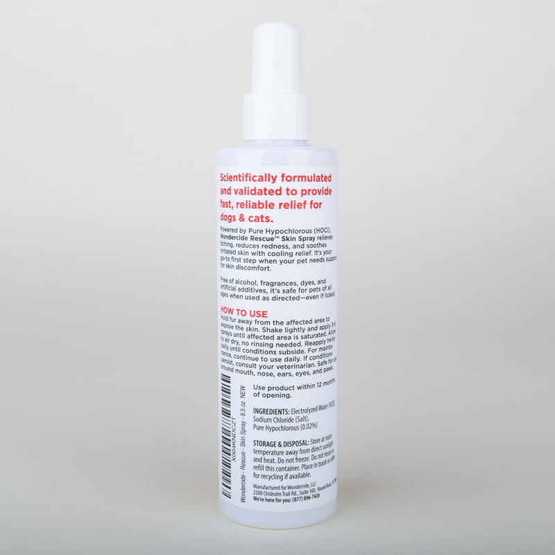 Wondercide Rescue - Skin Spray for Pets - Allergy Care, Rash, Redness, and Itch Relief for Dogs and Cats with Pure Hypochlorous - 8.5 oz