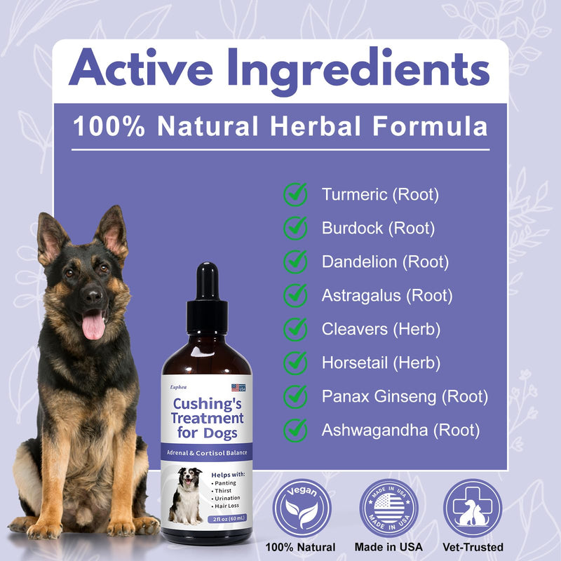 Adrenal Balance for Dogs with Cushing’s | Supports Healthy Adrenal Function & Balanced Cortisol Levels | Helps with Excessive Panting, Thirst & Urination | 2 fl oz