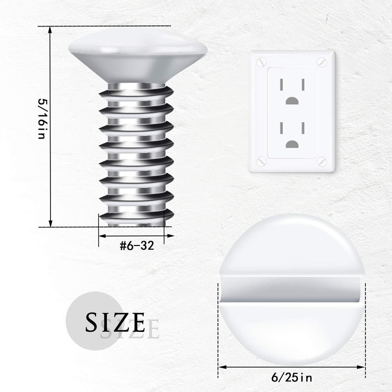 120 Pcs Wall Switch Plate Screws 5/16 Inch Long 6-32 Thread Switch Cover Metal Panels Screws Oval Head Replacement Socket Screws Milling Slot Screws for Wall Light 120