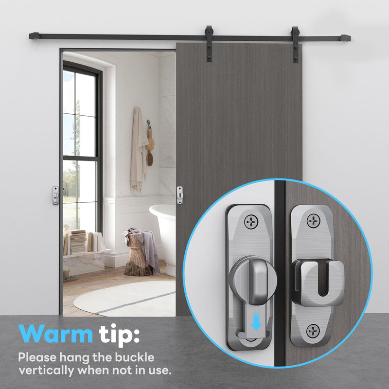 Barn Door Lock, 90/180 Degree Flip Door Locks, Protect Privacy Sliding Gate Latch for Garden, Bathroom, Fence, Outdoor, Shed (Silver-1 Pc) Silver-1 pc