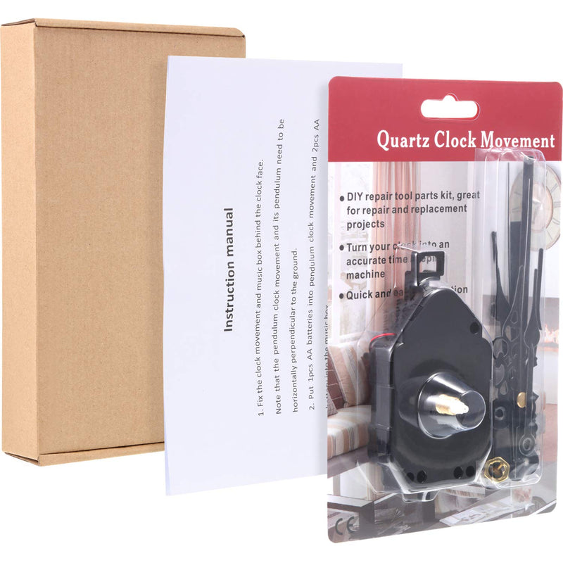 HICARER Quartz Pendulum Trigger Clock Movement Chime Music Box Complete Pendulum Clock Kit with 3 Pairs of Spades Fantasy Straight Clock Hands