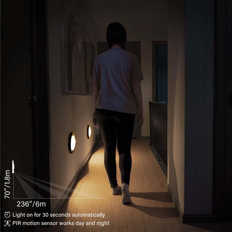 ZAGO LED 6" 120 Volts Closet Light Wired, PIR Motion Sensor Ceiling Disc Light for Closet, Laundry, Garage, Pantry, Wet Location, ETL, Black 5K-2 Pack