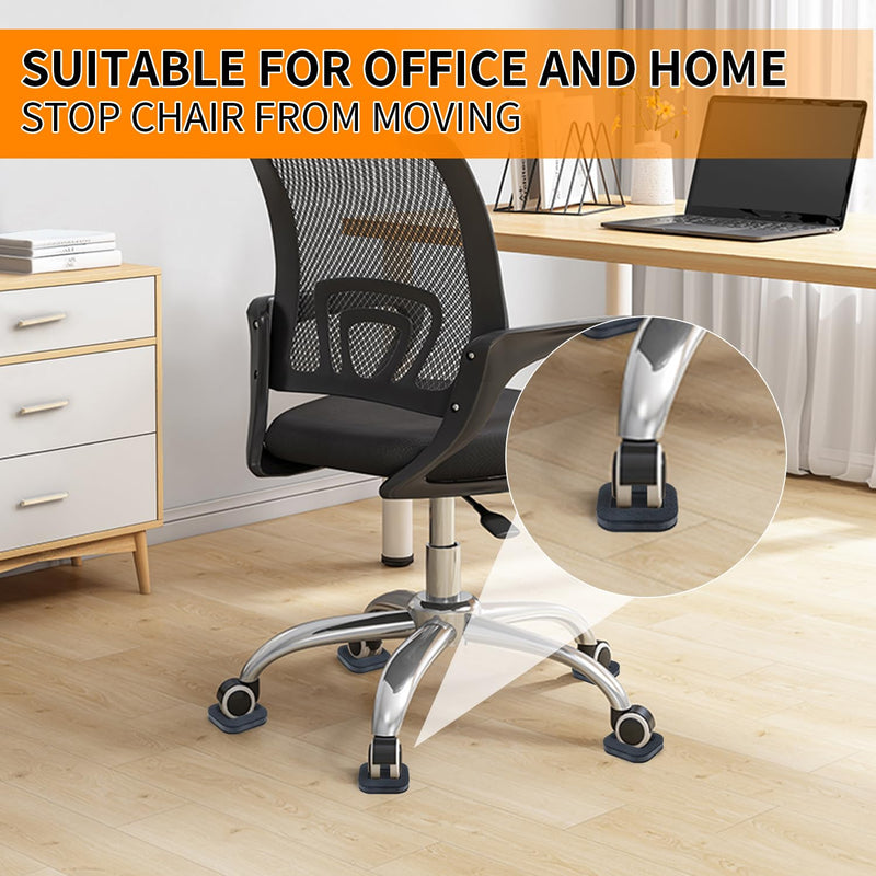 16 PCS Felt Furniture Coasters Caster Cups, Bed Office Chair Furniture Wheel Stoppers to Prevent Sliding, Felt Bottom Furniture Pads for Hardwood Floors, Prevent Scratches (Black, L: 2.1" * W:1.3") Black - S S: L:2.1" * W:1.3"