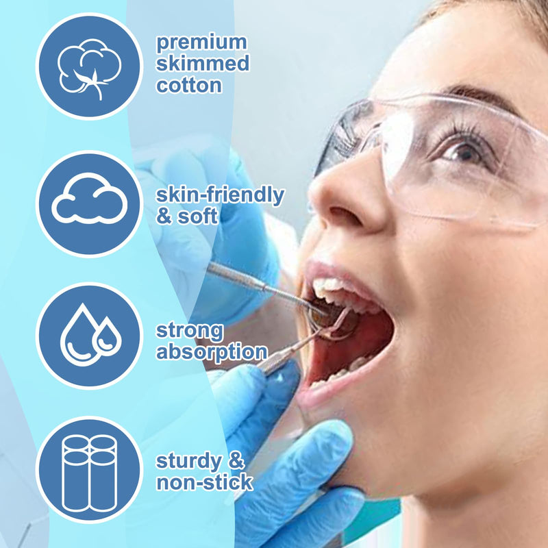 100Pcs Dental Cotton Rolls Nosebleed Plugs for Kids Adults Nose Bleed Stopper Hypoallergenic Mouth Gauze High Absorbent Oral Cleaning with Carry Box (12mm) 12mm