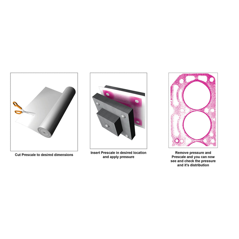 Fujifilm Prescale Sample Pack - Super Low LLW (2LW) - Surface Pressure Mapping - Pressure Indicating Film - Tactile Sensor - Pressure Range 70-350 PSI; 4 in. x 2.5 in. Sheets