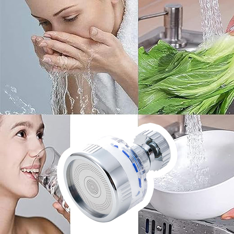 360 Degree Rotating Faucet Filter, Sink Water Faucet Filter Water Purifier Faucet Filter Purifier for Kitchen and Bathroom,Removes Heavy Metals and Hard Water 1 filter