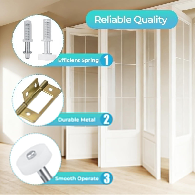 24 Inch Bifold Door Hardware Kit with Track, Closet Door Track Repair Tool Kit, Metal Track Kit for Bi-fold Door Use (24 Inch) 24 Inch