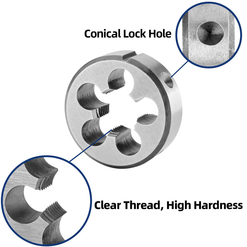 Burkit M12 X 1.25 Tap and Die Set Right Hand, M12 x 1.25 Machine Thread Tap and Round Die M12x1.25