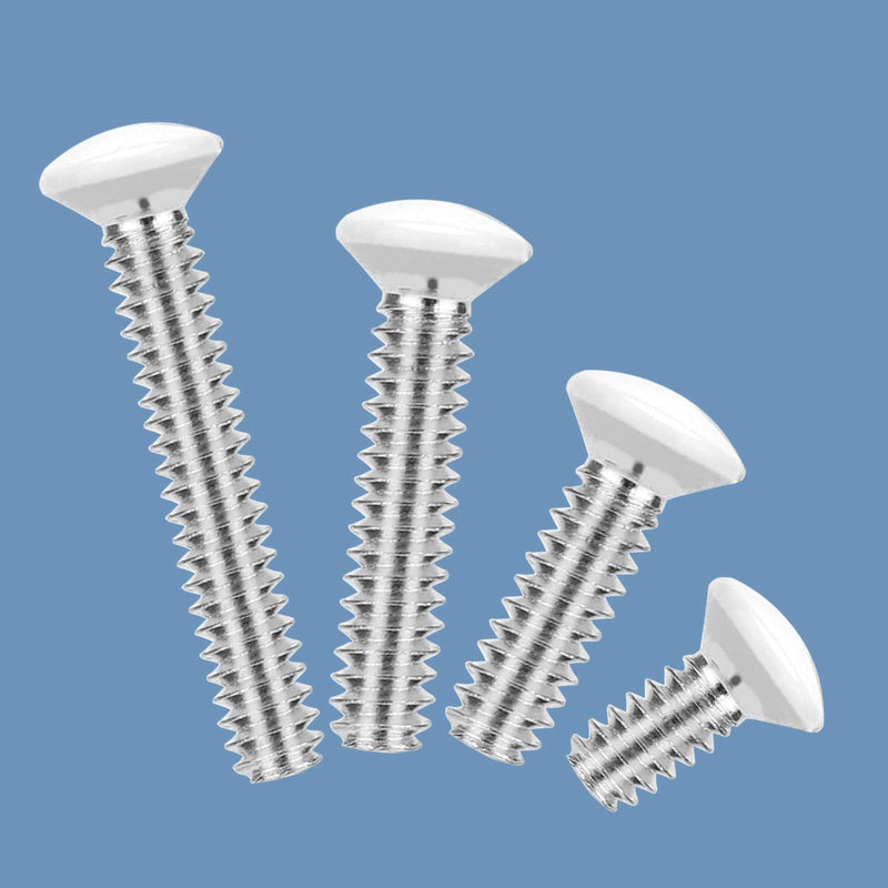 TOYMIS 100Pcs 4 Sizes 6-32 Thread Black Wall Plate Screws Outlet Cover Screws Switch Cover Screws Replacement Wall Plate Screws Electrical Screws (White)